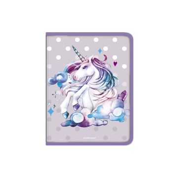 Папка для тетрадей А4. На молнии пластиковая Dream Unicorn