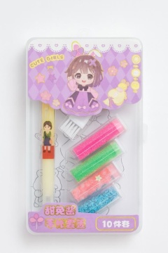 Клеевая ручка с блестками 4 цвета "Милая девочка", фиолетовый