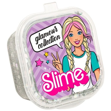 Slime  60гр "Glamour collectio" серебряный с блестками