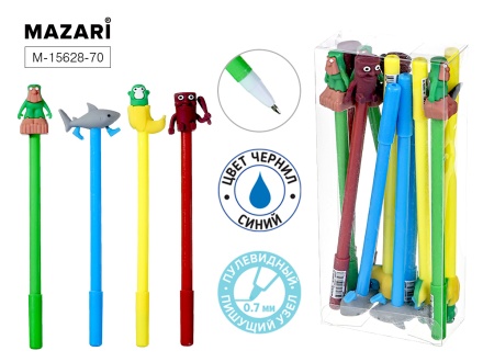 Ручка шар. "Итал. мем" синяя, 0,7мм