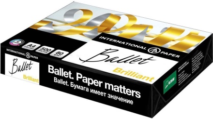 Бумага А4 BALLET- BRILLIANT 80г/м2, 112% , (500л)