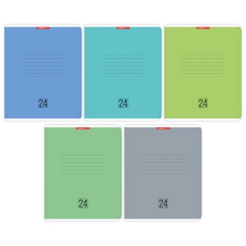 Тетрадь А5 24л косая лин. Полиграф-Принт "Однотон Микс" ВД-лак, белизна 100%