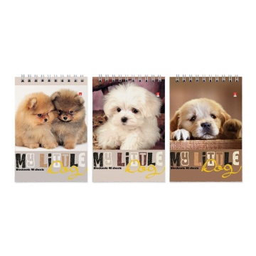 Блокнот А6  40л гребень "Собаки" клетка