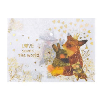 Конверт на кнопке  с рисунком А4 "Лобовь, как она есть"**