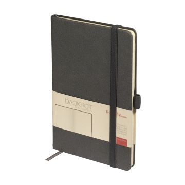 Записная книжка А5  80л. кожзам, тв.пер. "City. Серый" лин., резинка