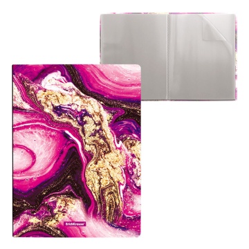 Папка файловая пластиковая ErichKrause Мраморный аметист, с 20 карманами, А4 (в пакете по 4 шт.)