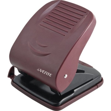 Дырокол deVENTE  40 лист, пластик, линейка, бордовый