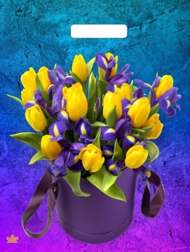 Пакет 40*31см (60мк) с вырубной ручкой "Желтые тюльпаны" Ламинат