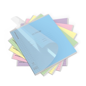 Тетрадь А5 12л кл. крупн. Erich Krause пласт.обл. "Классика CoverPrо" ассорти