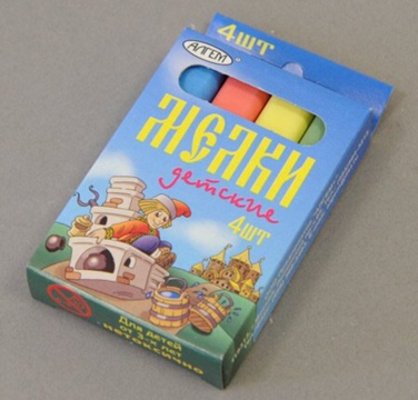 Мел цветной школьный 4шт