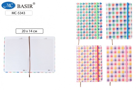 Записная книжка-блокнот: обложка-7БЦ материал-ПВХ с голографическим покрытием, цветной с рисунком .ассорти., блок-1 офсет, клетка; 100 листов, 20*14 см.