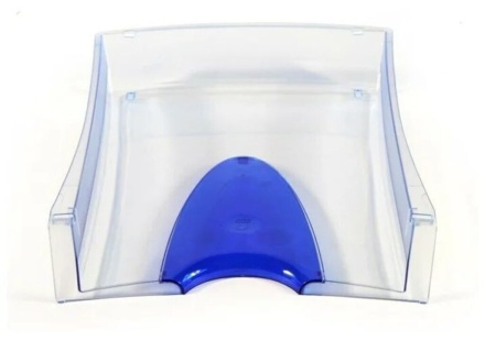 Лоток д\бумаг гориз. Премиум прозрачно-синий