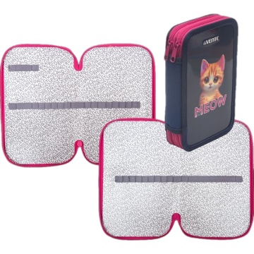 Пенал 2 отд. (205*120*40) молния, картон с конгревным тиснением MEOW, на 31пр.