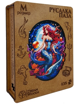 Пазлы деревянные 135 элемента 250*190мм  "Русалка"