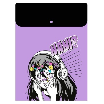 Конверт на кнопке с рисунком 6 отд. 240*345мм, Манга