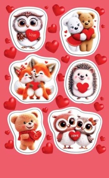 Наклейки детские 15*9см "Зверята"