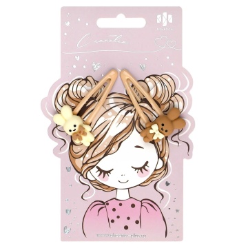 Набор заколок для волос "Феникс+. Зайки" 2шт., 5,5см