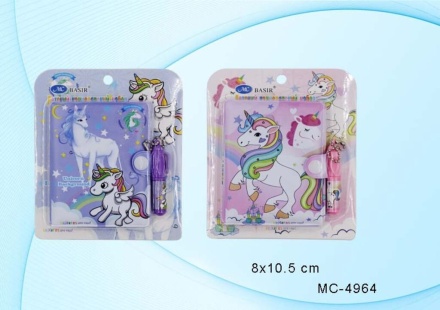 Блокнот детский+мини-ручка. "ЕДИНОРОГ". Набор подарочный. 8*10,5 см