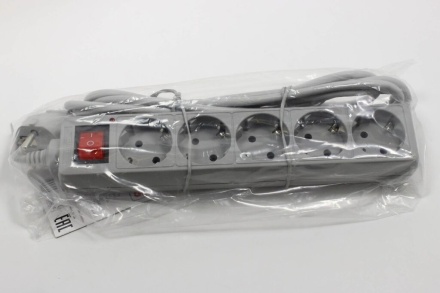 Сетевой фильтр Buro 500SL-3-G 3м (5 розеток) серый (пакет ПЭ)