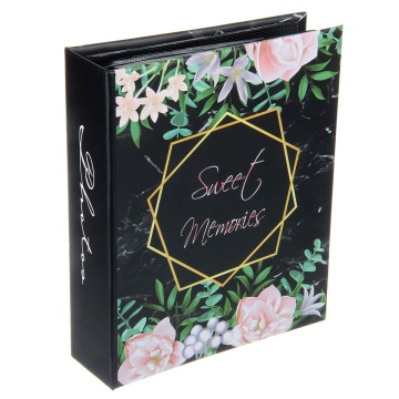 Фотоальбом 200 фото 10*15см Flowers, черные страницы