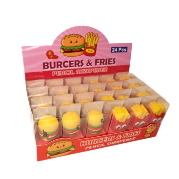 Точилка пласт. 1 отв. Egoist "Fast Food" с контейнером 3*3,5 см, ассорти дизайнов