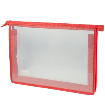 Папка д/тетрад. А4 (325*230*25) молния сверху, пластик "Офис б/цв Красная"