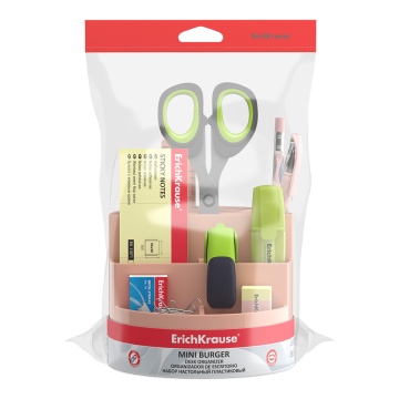 Набор настольный вращающийся пластиковый ErichKrause Mini Burger, Powder, персиковый