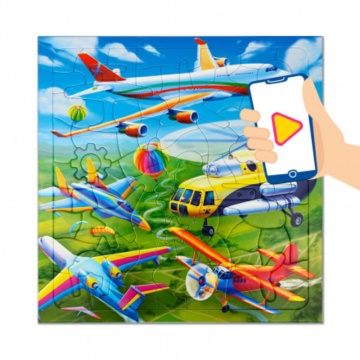 Пазл-рамка с дополненной реальностью 300*305мм. 80 элементов "Самолёты"
