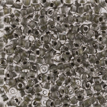 Бисер круглый "GAMMA" 2,3мм, 5гр стекло, прозрачный с цвет. отверстием, серо-зеленый