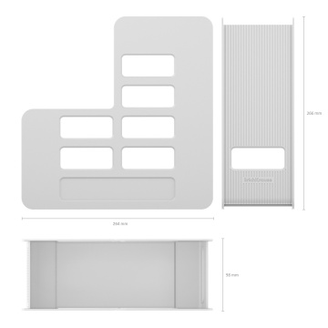 Подставка для бумаг вертикальная пластиковая ErichKrause Techno, Classic, 100мм, белый