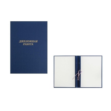 Папка д/дипломных работ А4, без бумаги,  синяя