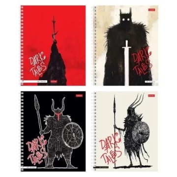 Тетрадь А5  48л кл. гребень Hatber "Dark tales" 4 диз.в спайке