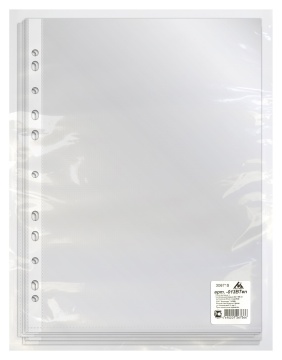 Файл с перфорацией А4 стандарт / 0,023мм / 100 шт/уп., глянцевые