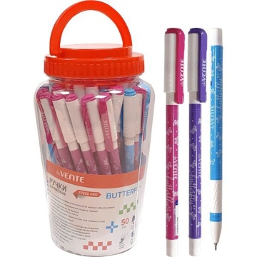 Ручка шар. deVENTE "Butterfly" ,0,7мм, масл. чернила, игльч.након. синяя, ,ассорти*