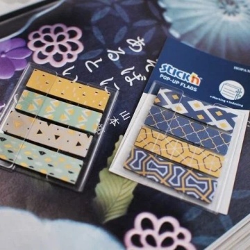 Закладки с липким краем (12*45мм) 4цв. по 20л., Z-сложение, пластиковые