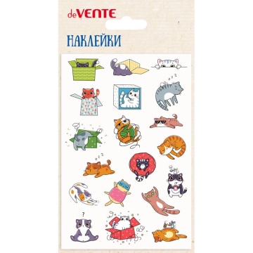 Наклейки декоративные объемные 10*15см  "Смешные котята",мягкие, многоразовые