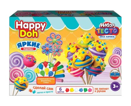 Набор для лепки из теста 6цв. "Яркие леденцы"