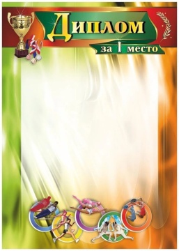 Диплом спортивный 1 место А4 250гр/м