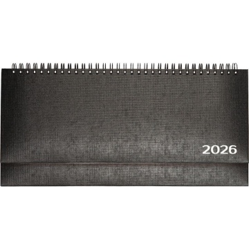 Планинг дат. 2026г, 294*142мм 64л., тв. обл. Lancaster черный, евро спираль