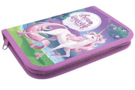 Пенал  Сказочный единорог . п.э 1-отдел.  212х135х26 мм.ОНИКС