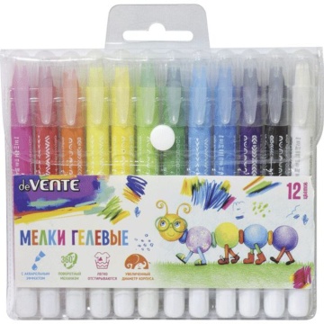 Мелки гелевые deVENTE 12цв. с акварельным эффектом