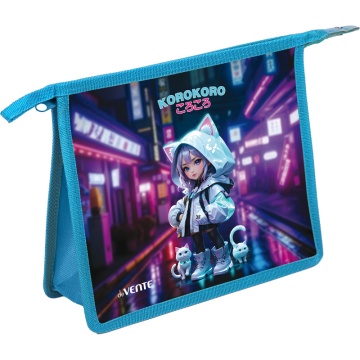 Папка д/тетрад. А5 (243x200x80) 1отд. молния сверху, пластик "Korokoro",3D