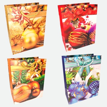 Пакет подар. бум. новогодн. 26*32*10 см 210 гр/м2 "Елочные шарики"