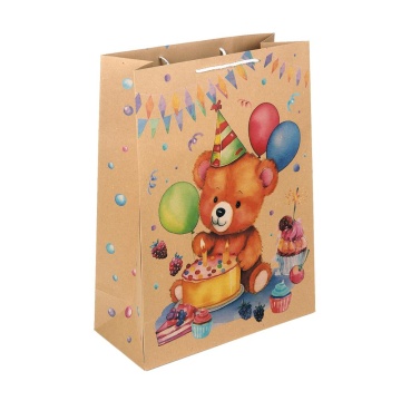 Пакет подар. бумажн. 33*45*15 см 140гр/м2 Мишка