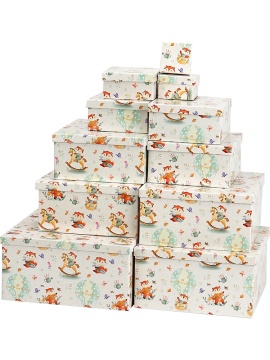 Набор подарочных коробок 11в1 "Милые лисята" 25,5*25,5*13 - 5,5*5,5*2,5 см
