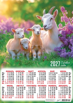 Календарь листовой А2 (420*594мм) на 2027г. "Символ года. Год семьи"