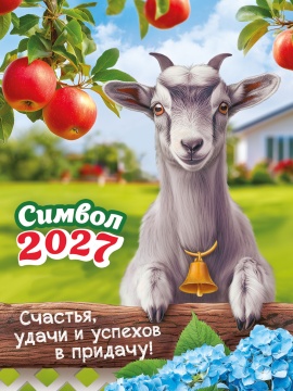 Календарь на магните отрывной 96*135мм на 2027г. "Символ года. Счастья, удачи и успехов в придачу!"