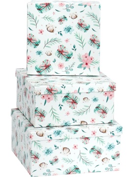 Набор подарочных коробок 3в1 "Нежность" 19,5*19,5*11см-15,5*15,5*9см