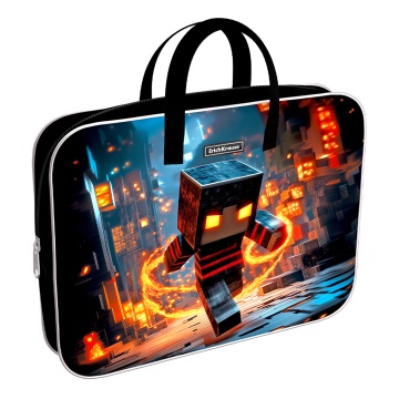 Папка текстильная на молнии ErichKrause с ручками Mine Block, A4+