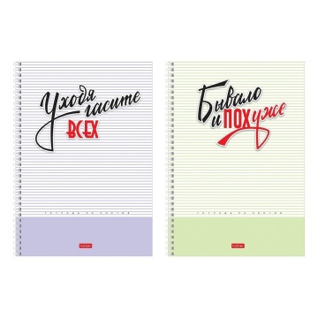 Тетрадь А4 96л ЛИН. гребень Hatber "Пределы нормы" перф., мат.лам., 2диз.в блоке